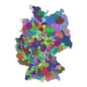 Gebietskarte der unterschiedlichen Zuständigkeiten der BOS-Leitstellen in Deutschland